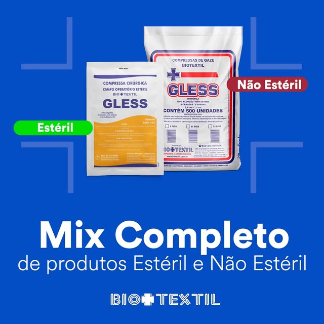 Publicação da Biotêxtil com embalagens de produtos estéreis e não estéreis